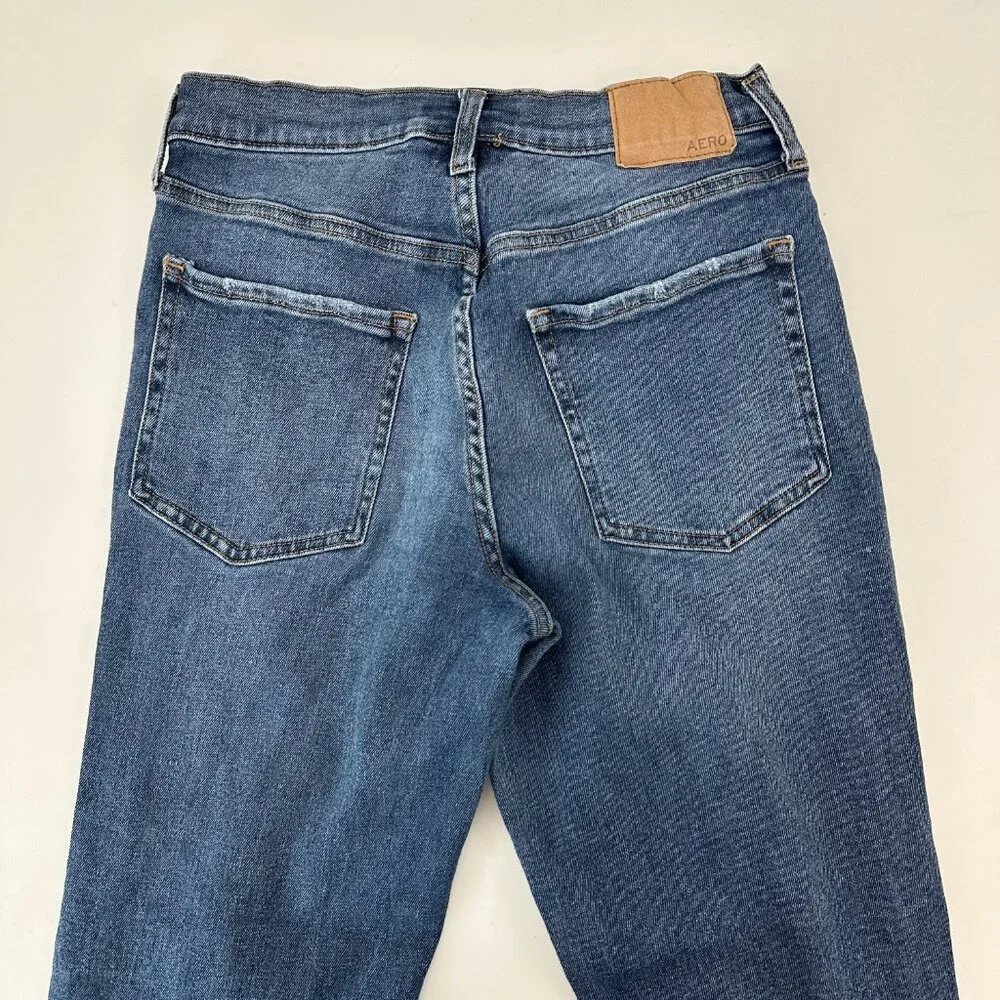 Aeropostale Distressed Stretch‎ Mom Jean Women's size 6 Dark Blue Denim Jeans